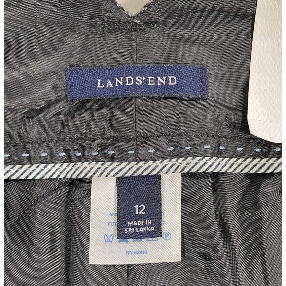 Lands' End Women's Sz 12 Original Fit Trousers Herringbone Wool Blend Lined NWT - Picture 3 of 10